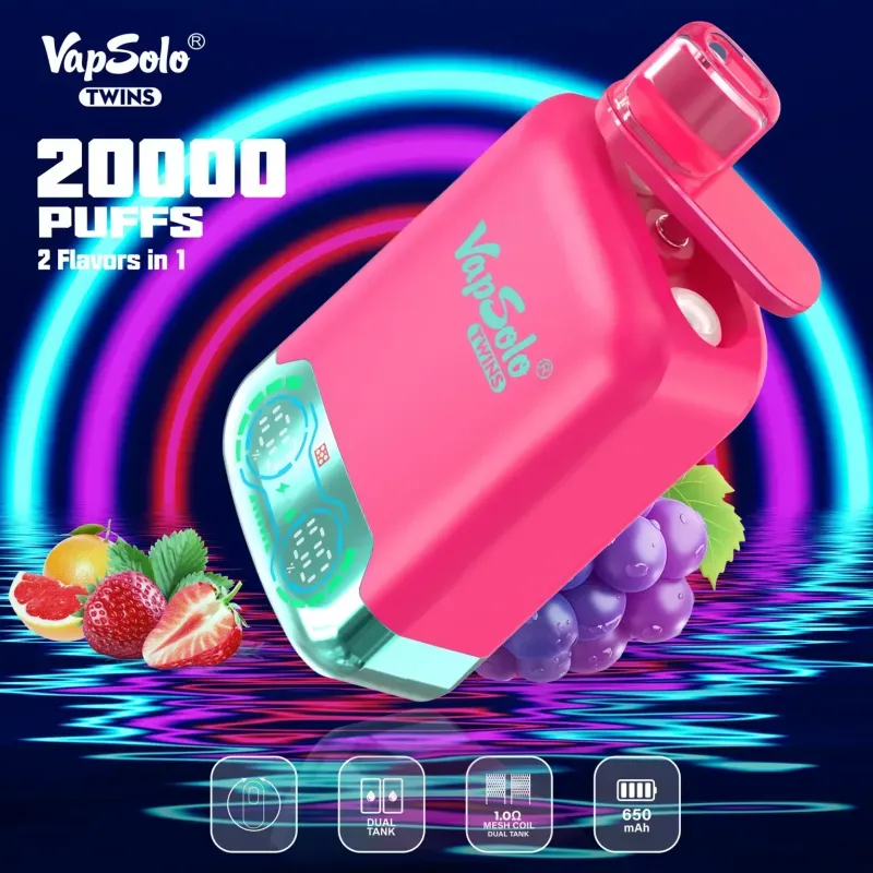VapSolo Twins 20000-dan qanday foydalanish kerak: ikki xil lazzatli vaping uc...