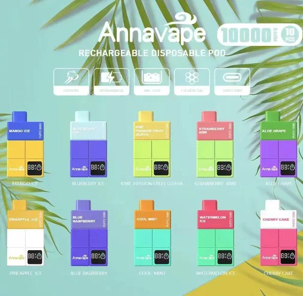 Annavape 10000 puff bir martali ishlatiladigan vape