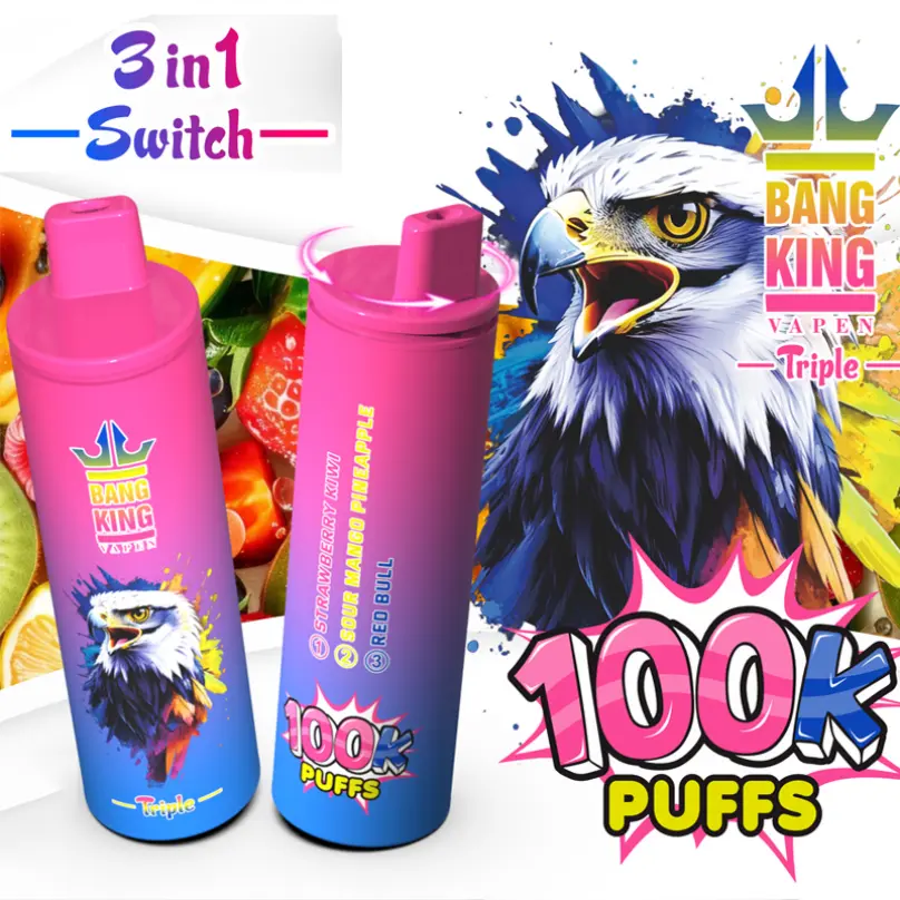 Bang King 100K Puffs 3 in 1 vape Pen 100000 ulgurji