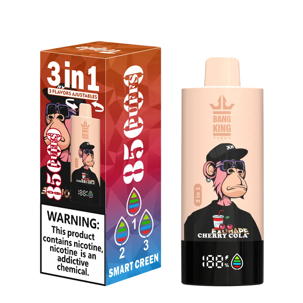 Bang King 85000 Puffs 85k 3 in 1 tatlar almashtirgich bir martalik vap