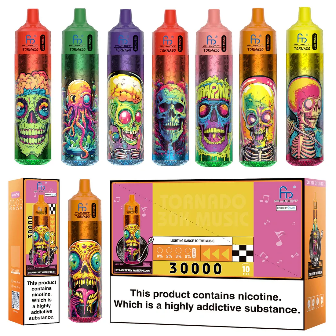 Fumot RandM Tornado 30000 nima? 30,000 Puff Music Vape-ga chuqur sho'ng'ish
