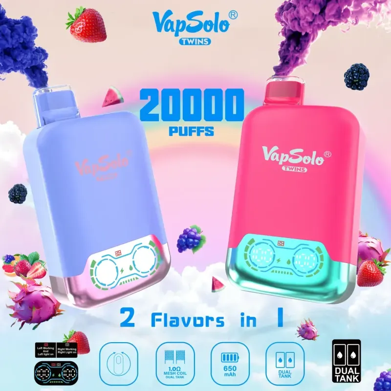 VapSolo Twins 20000 Puffs Dual Flavor Bir martalik vap