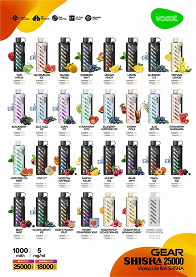 Vozol tishli Shisha 25000 puffs bir martalik zupa